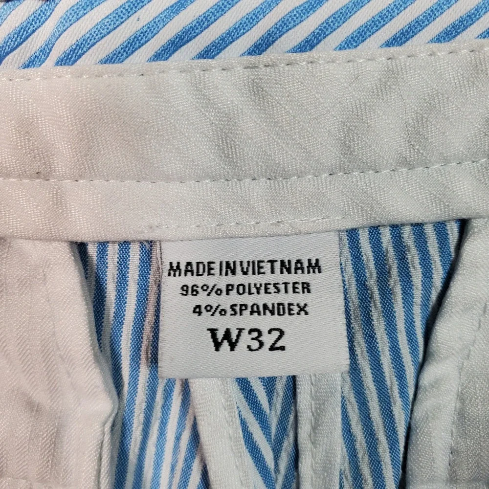FootJoy Golf Shorts Mens 32 Blue White Seersucker Striped Preppy Coastal Classic